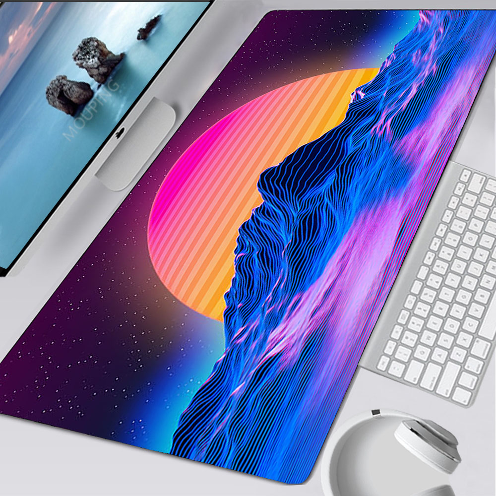 Gaming Accessories For Table - Коврик для мыши Vaporwave Retrowave/synthwave 900x400
