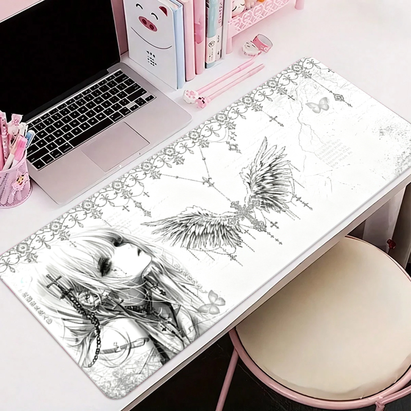 Gaming Accessories Women - Кожаный коврик для мыши, черно-белый, в